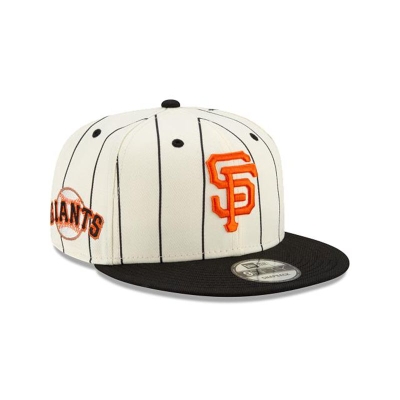 White San Francisco Giants Hat - New Era MLB Pinstripe 9FIFTY Snapback Caps USA7439612